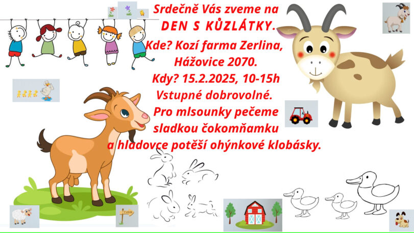 Masopust na kozí farmě, den s kuzlaty